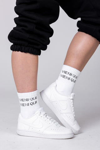 Vieni Qui Crew Socks - White